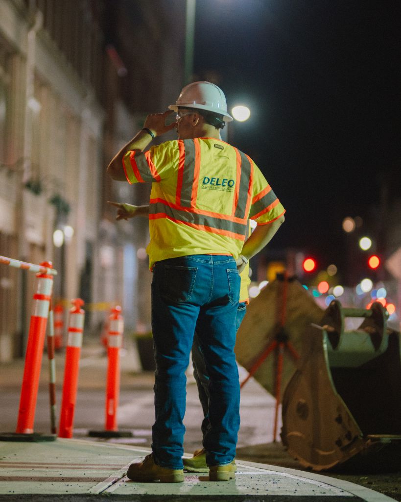 DeLeo foreman directing night operations